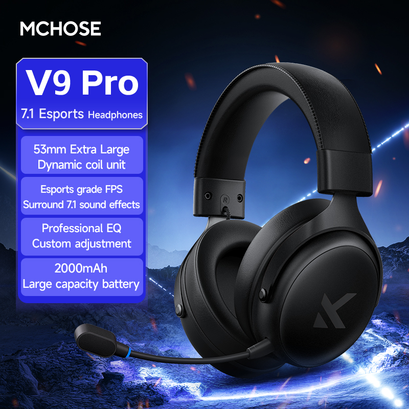 Esports Wireless Gaming Headset - MCHOSE V9 Pro 헤드셋 마이크 포함