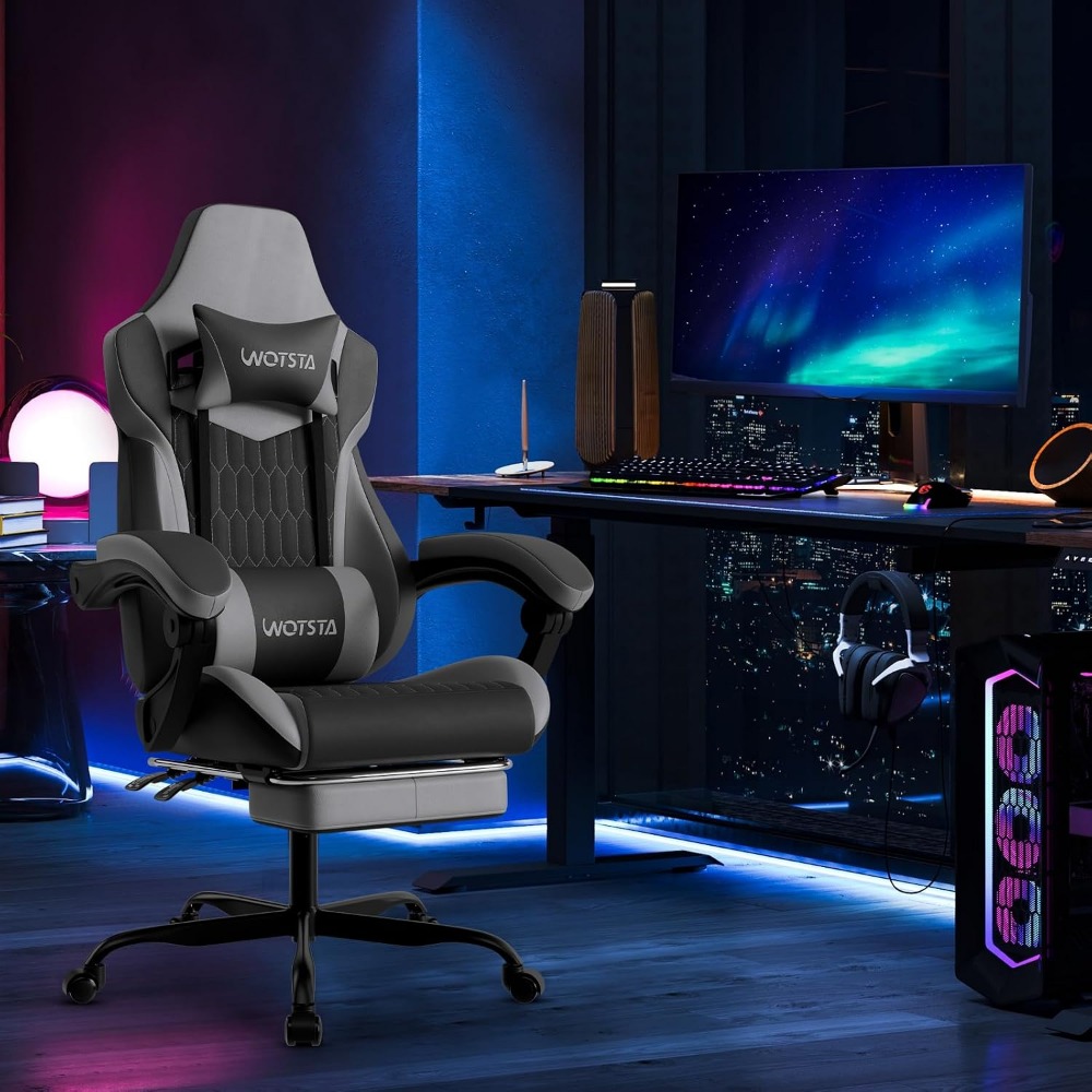 인체공학적 PVC 가죽 게이밍 의자 (발받침대 포함,  - Video Gaming & Esports Usd Acc 리뷰 및 가격