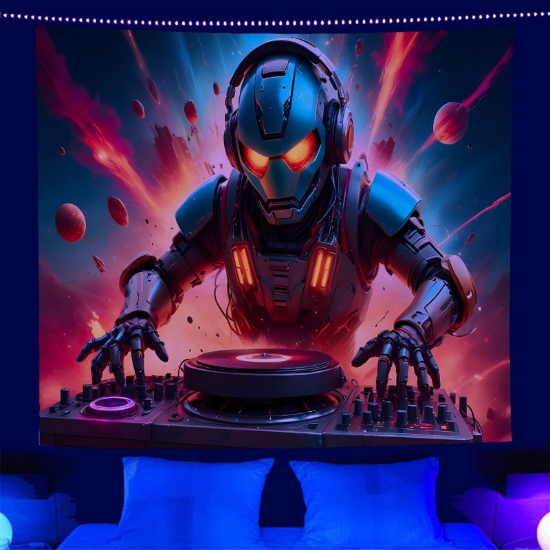 VIKAMA 사이키델릭 DJ 로봇 태피스트리 네온 뮤직 - Esports Gaming Bar 리뷰 및 가격