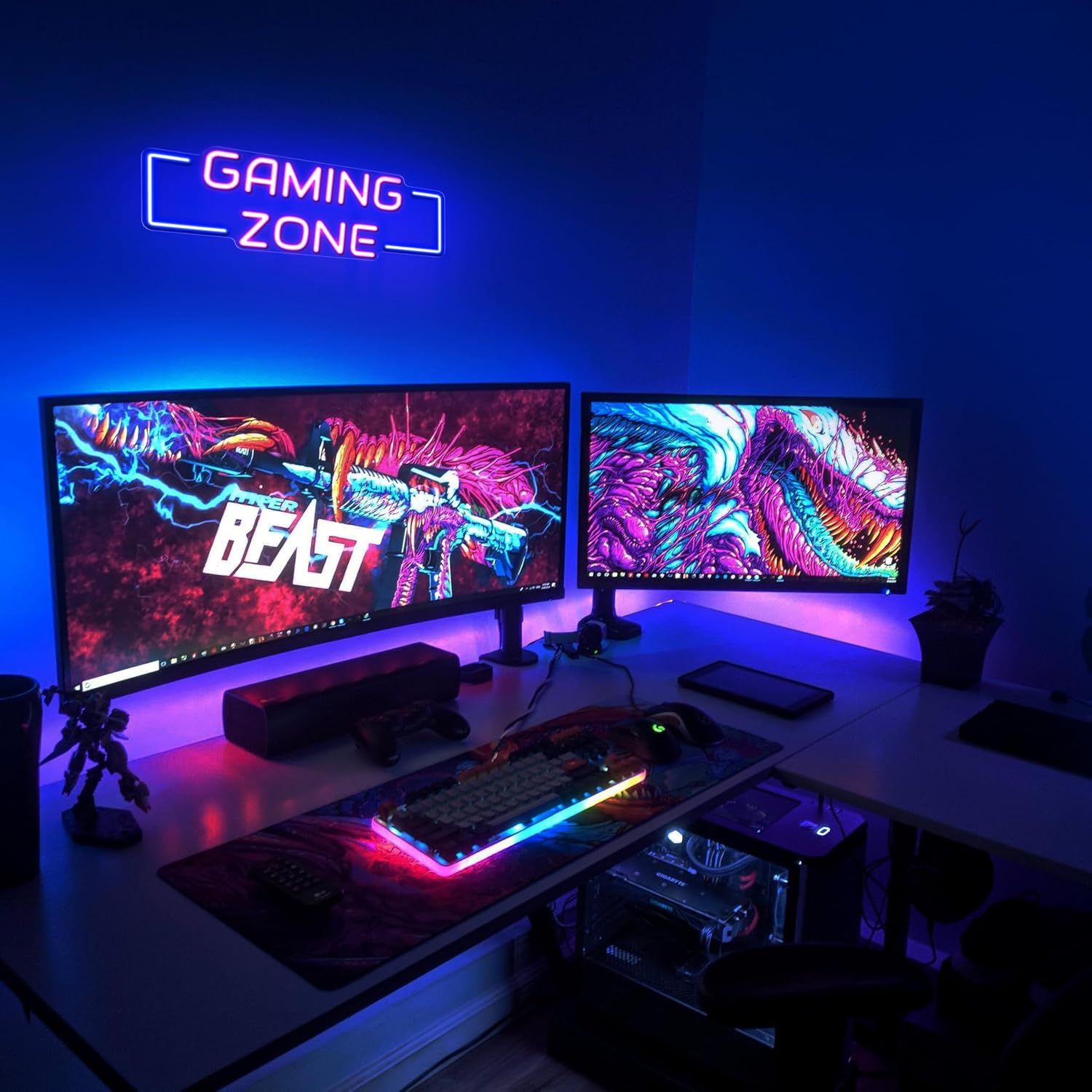 게이밍 존 네온사인 USB LED 네온 조명 벽 장식  - Esports Gaming Bar 리뷰 및 가격