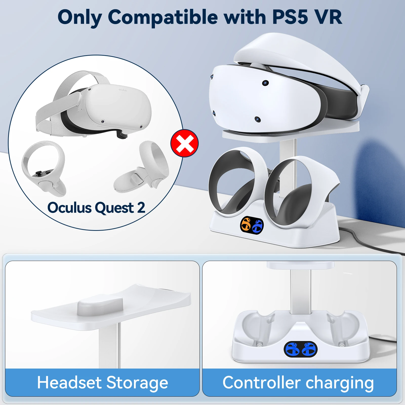 PS5 VR2 충전 스테이션용 컨트롤러 충전 독, VR - Controller Charging Stand 리뷰 및 가격