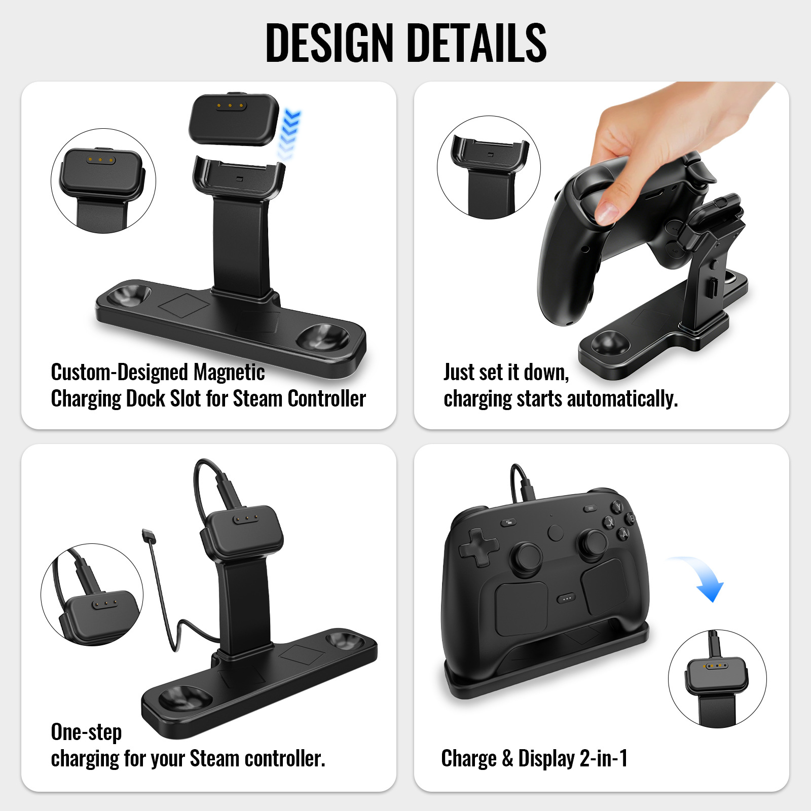 스팀 컨트롤러용 새로운 자기 충전 도크 및 데스크탑 스 - Controller Charging Stand 리뷰 및 가격