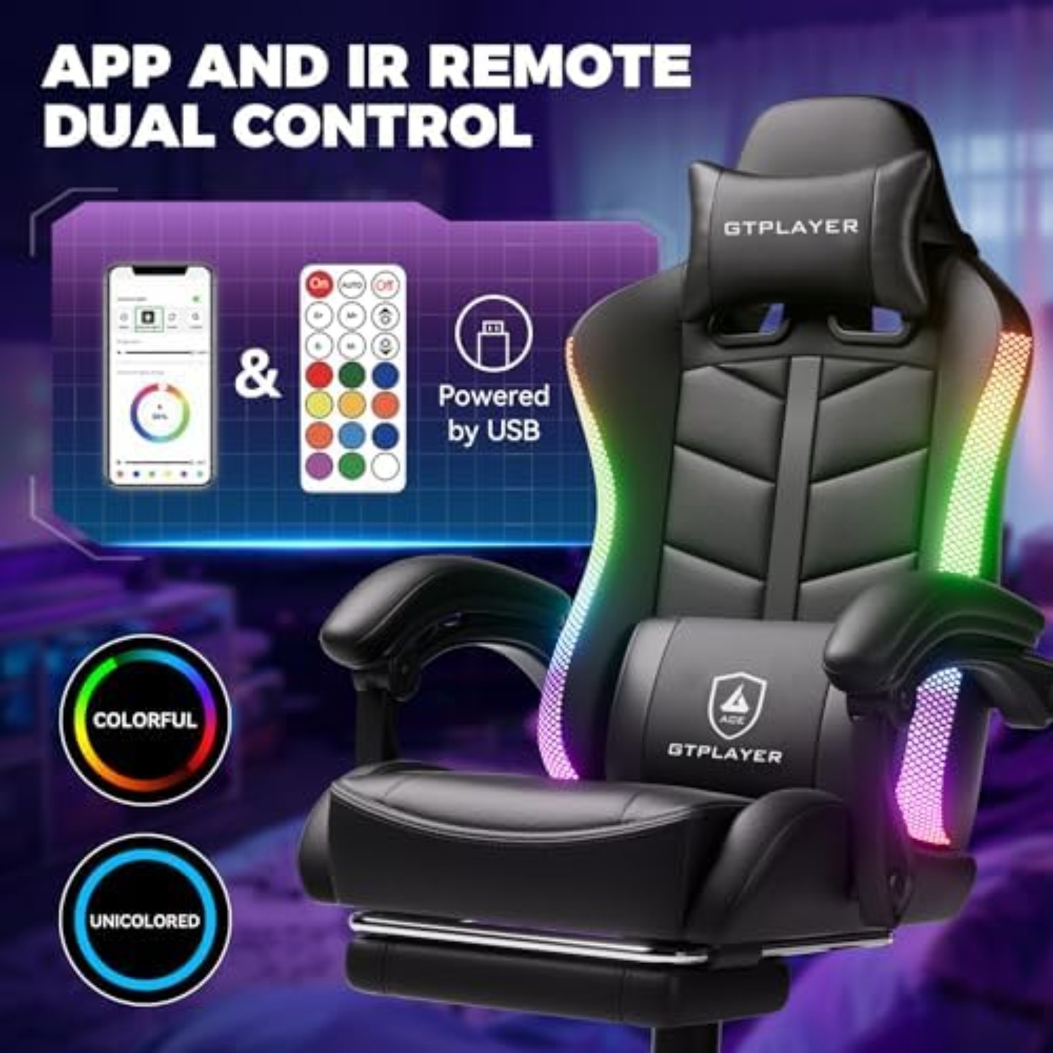 게이밍 의자, 성인용 컴퓨터 게임 의자, RGB 블랙  - Video Gaming & Esports Usd Acc 리뷰 및 가격
